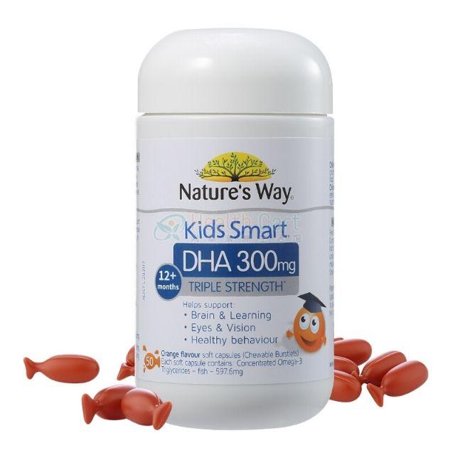 Viên nhai  Nature's Way Kids Smart DHA 300mg - bổ sung dha cho bé - chai 50 viên