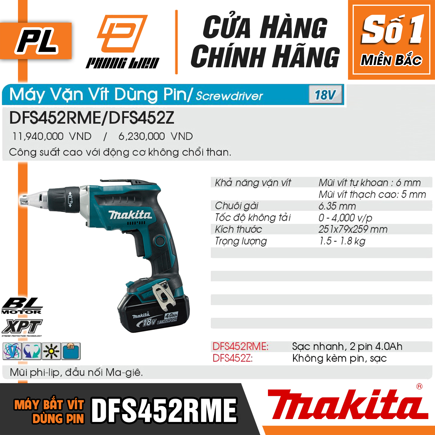 MÁY BẮT VÍT MAKITA DFS452RME/DFS452Z