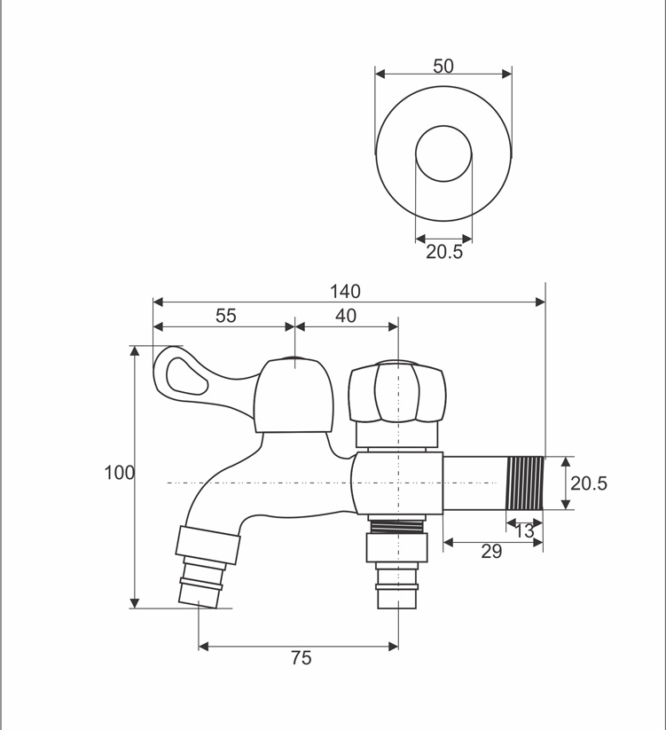 VÒI NƯỚC 2 ĐẦU ZENTO ZT721