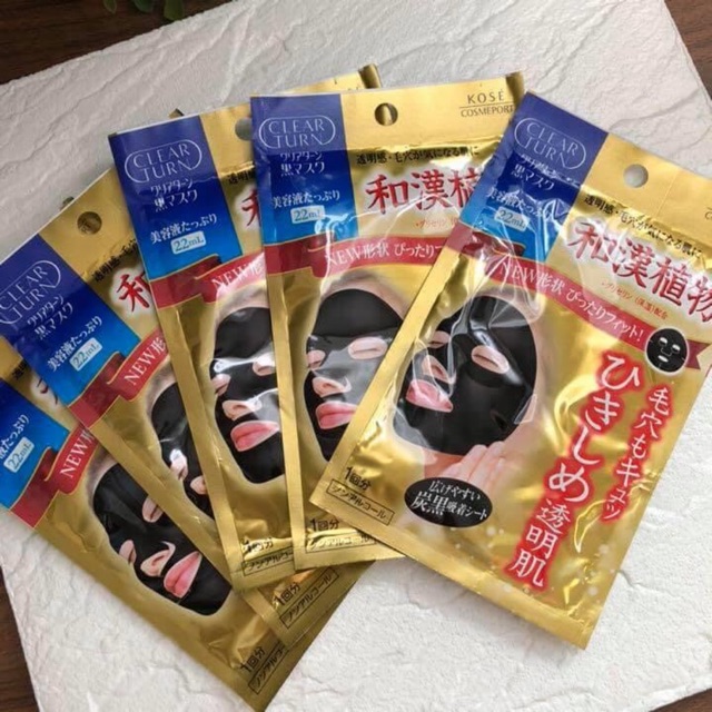 Mặt Nạ Trắng Da , Se Khít Lỗ Chân Lông Kose Cosmeport Clear Turn Black Mask