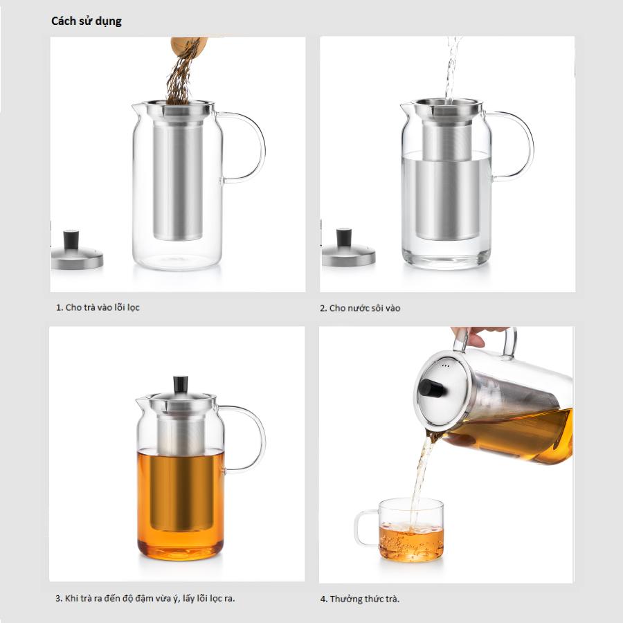 Bình lọc trà Inox Samadoyo S046 1200ml