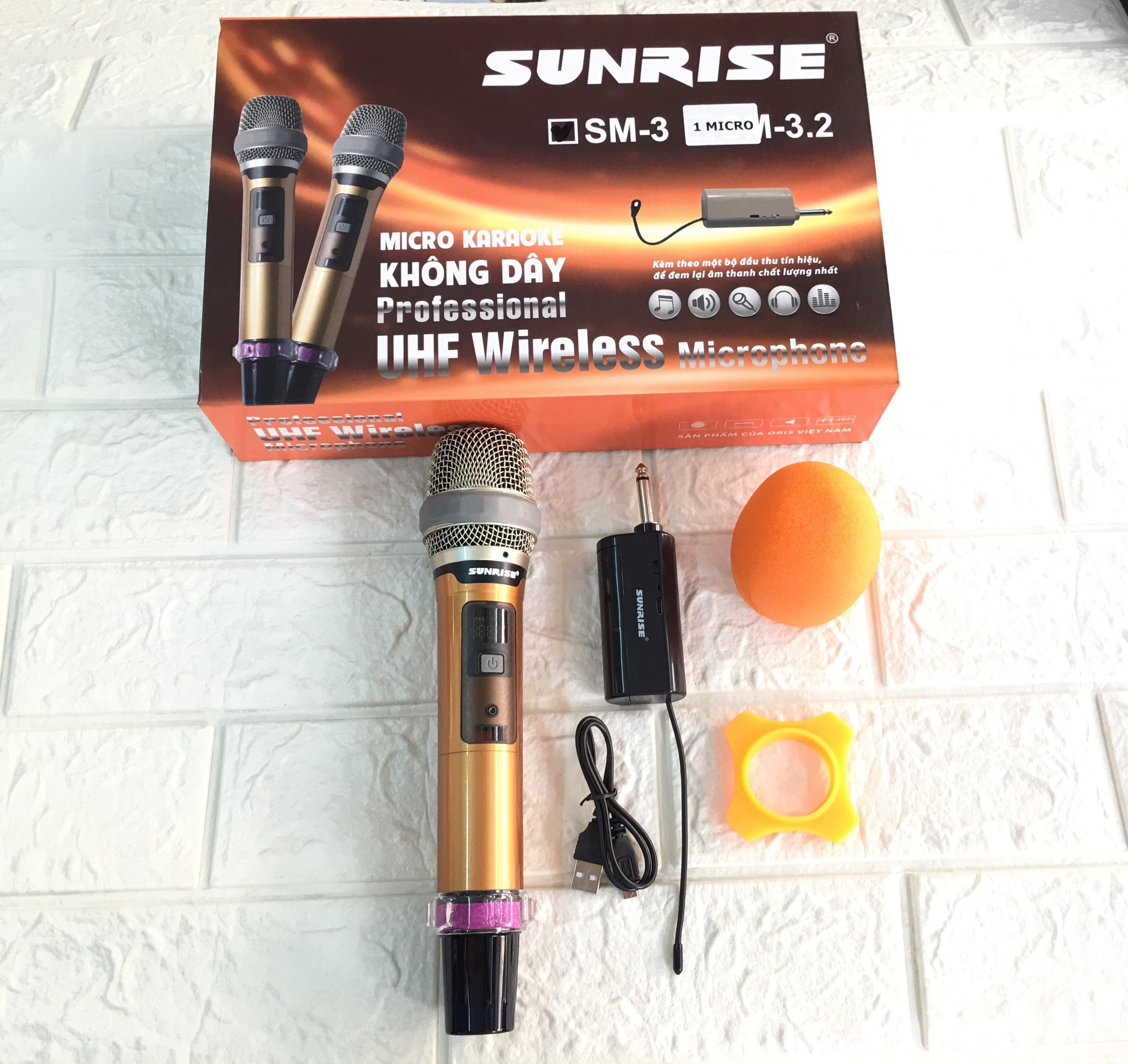 Micro không dây sunrise SM-3 loại 1 mic