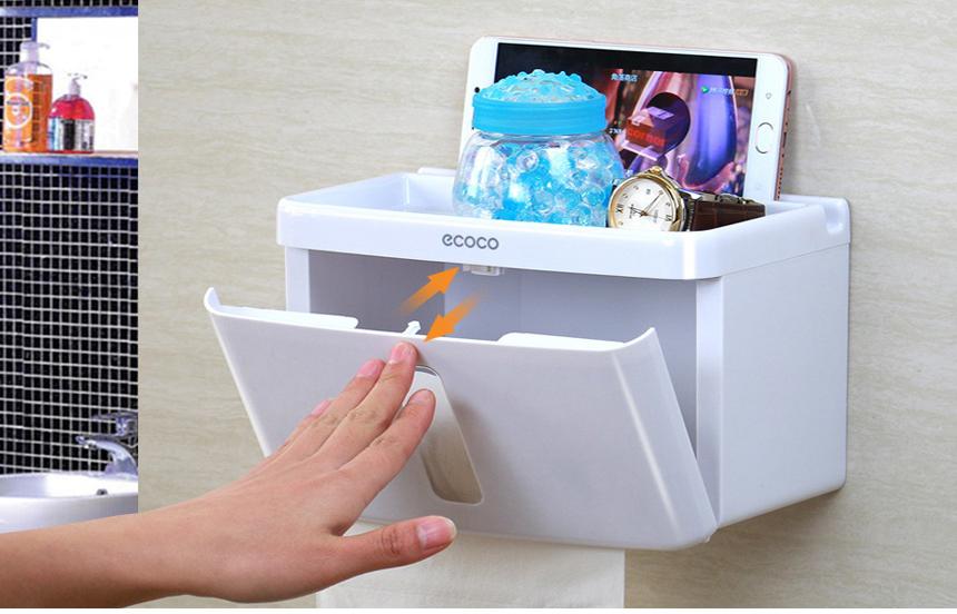 KỆ TREO GIẤY VỆ SINH ĐA NĂNG ECOCO D08