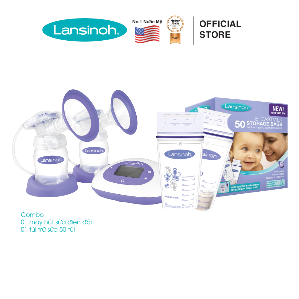 Máy hút sữa điện đôi Lansinoh