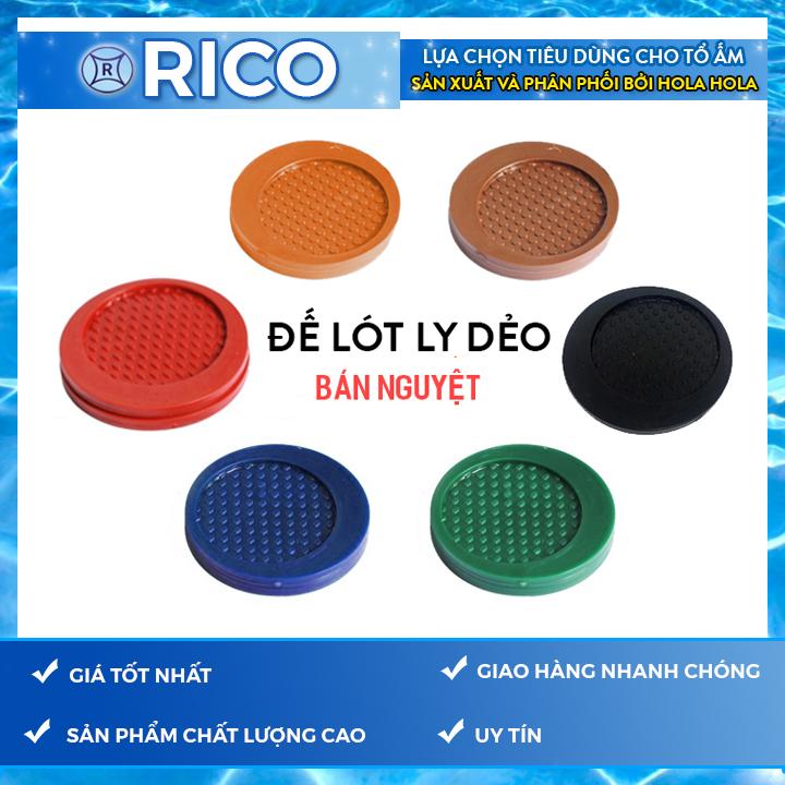 Bộ 10 miếng đế lót ly nhựa tròn Rico (Đen)