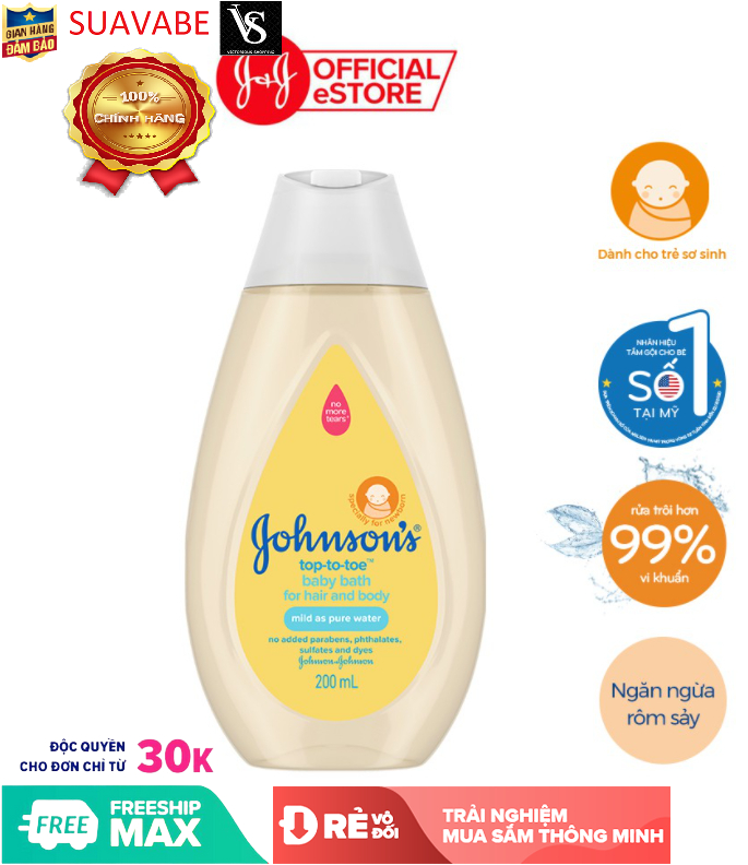 Sữa Tắm Gội Toàn Thân Johnson's Baby Top-To-Toe 200 ML