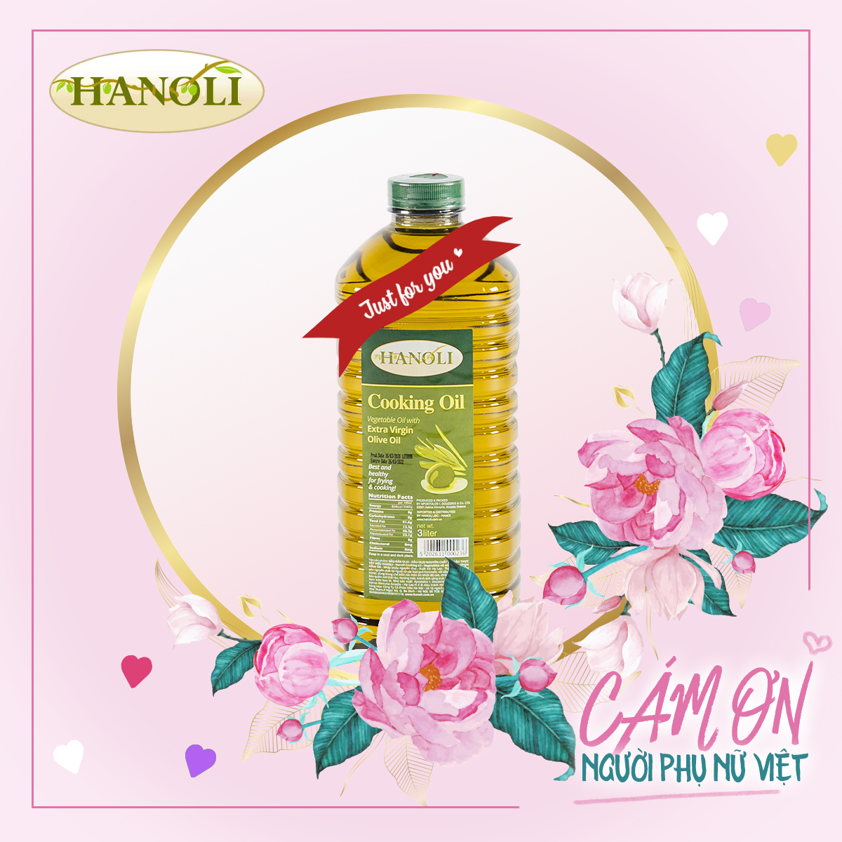 Dầu olive Hanoli 3L
