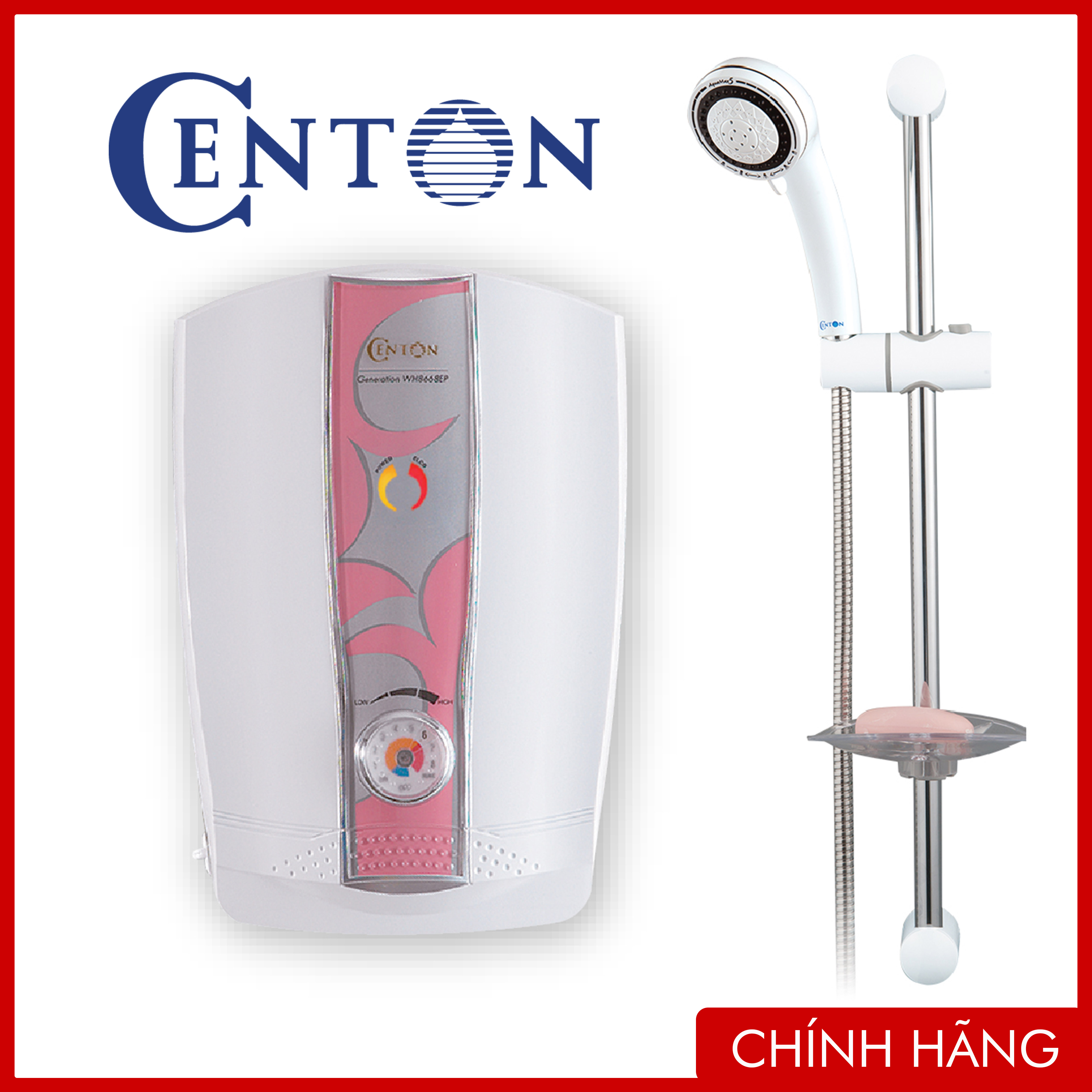 Bình tắm nóng lạnh trực tiếp Centon Generation WH8668EP (WH-8668EP) - 5500W, chống giật