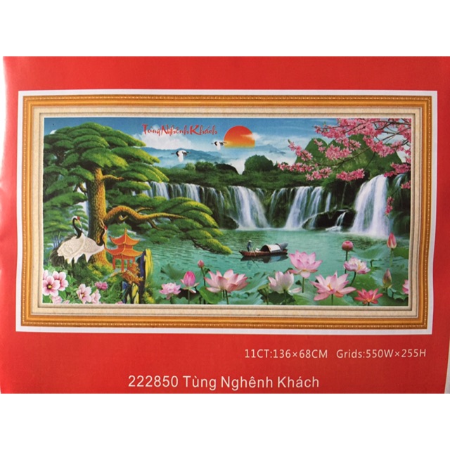 Tranh thêu tùng nghênh khách DLH-222850