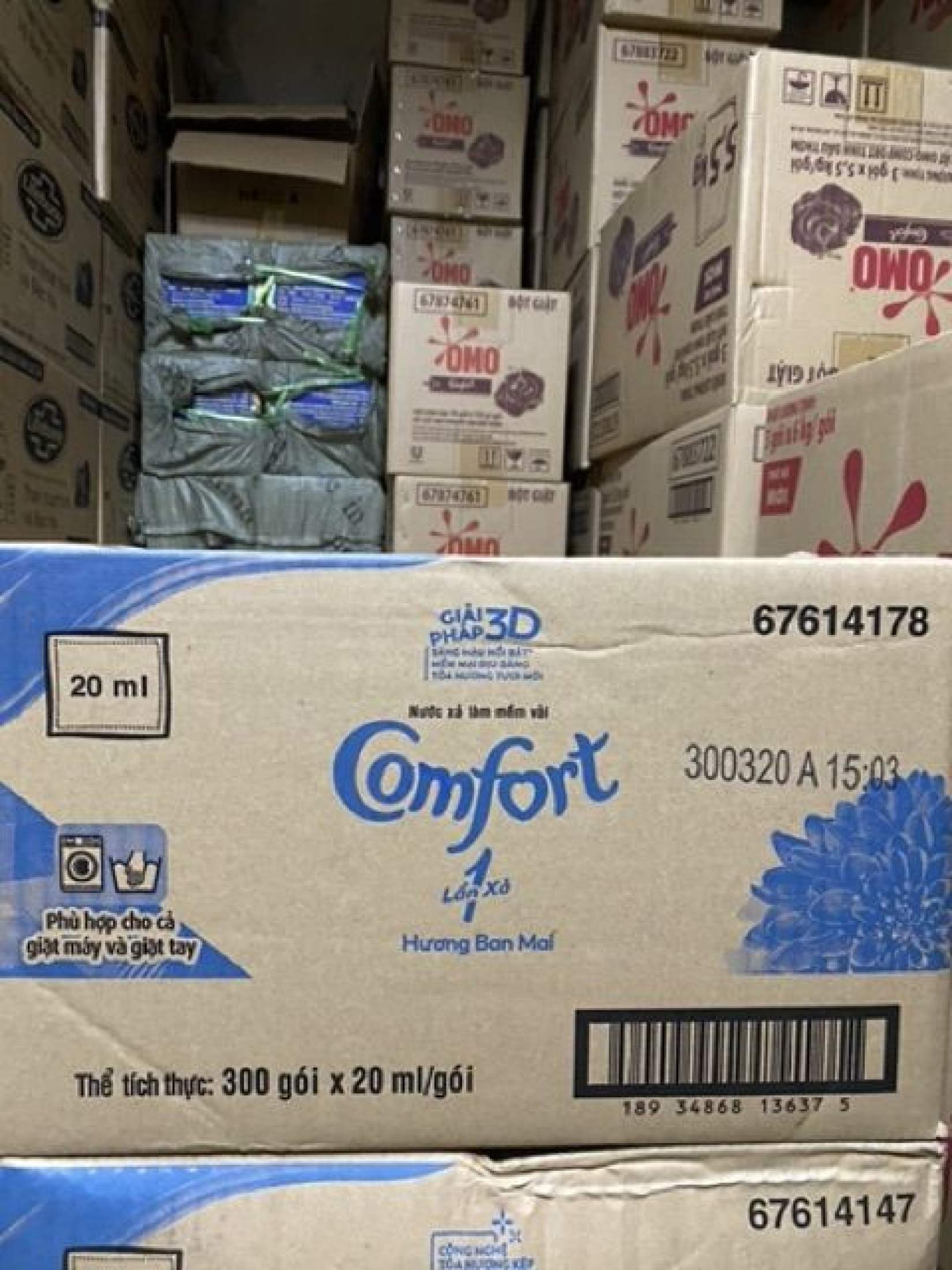 Nước xả vải Comfort 1 lần xả thùng 24/30 gói