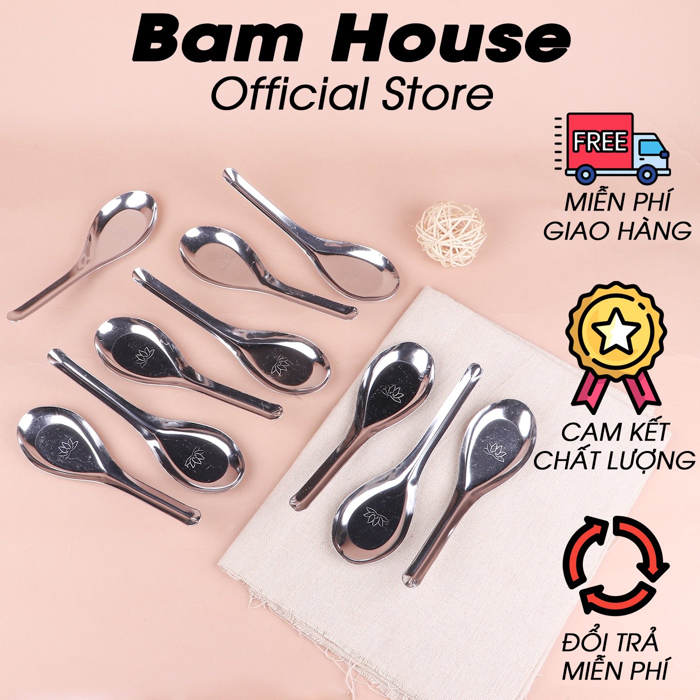 BỘ 10 MUỖNG ĂN LỚN INOX MUI10