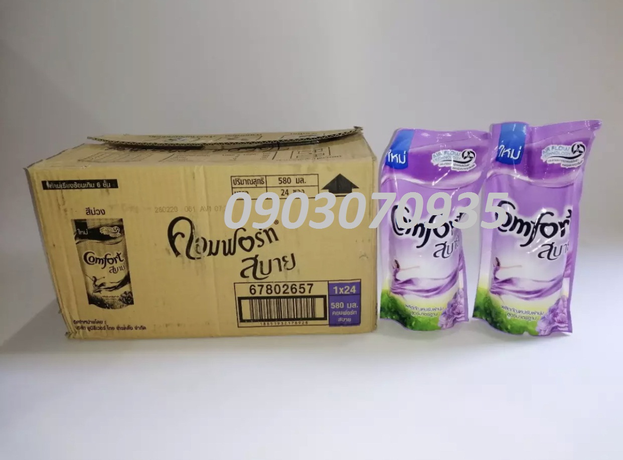 Nước xả vải Comfort 580mL thùng 24 túi