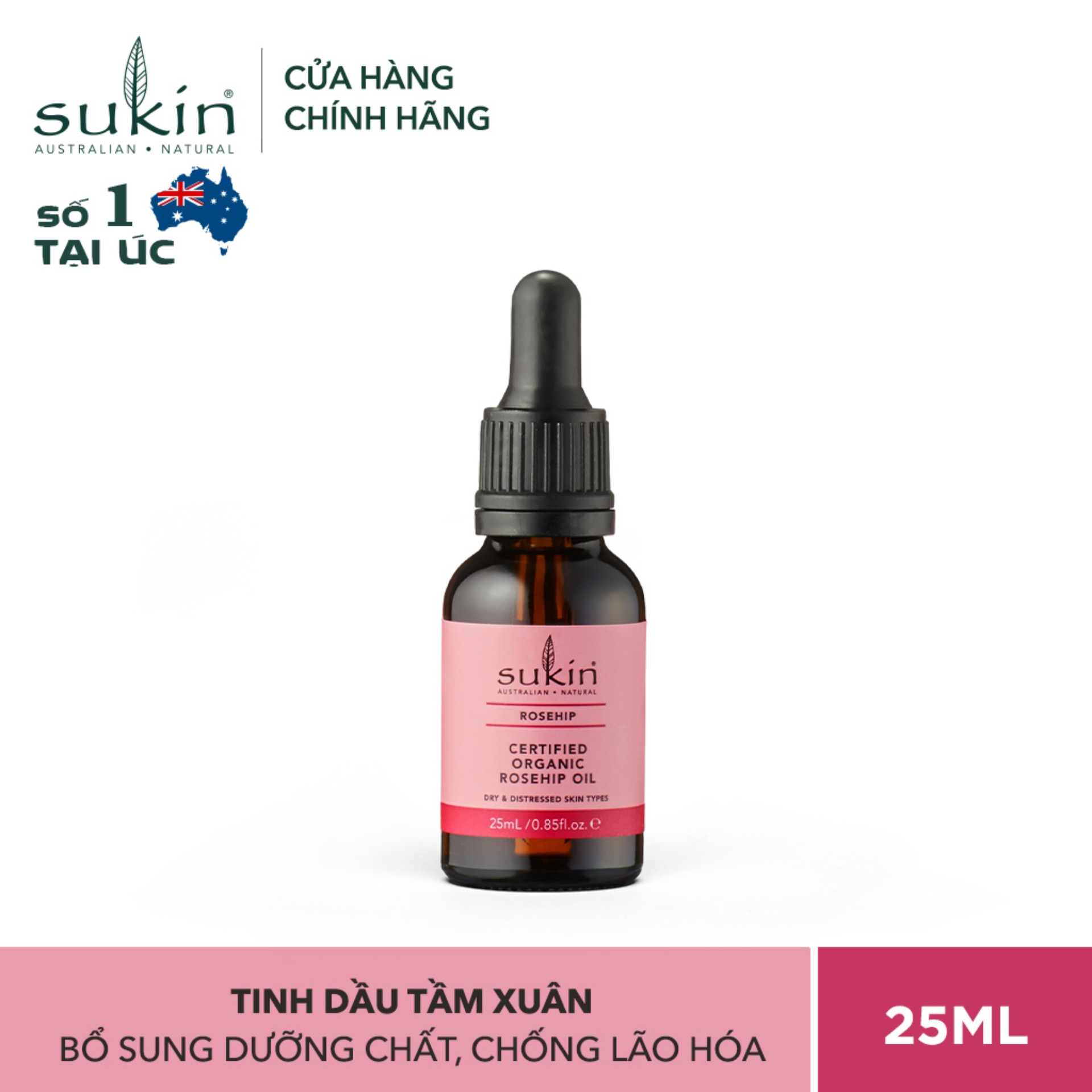 Tinh Dầu Tầm Xuân Sukin Certified Organic Rosehip Oil 25ml