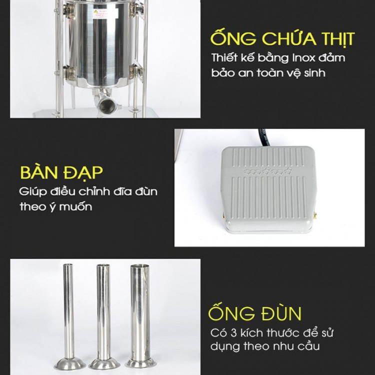 Máy làm xúc xích chạy điện 10L