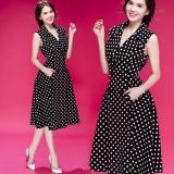 Đầm bi xòe cổ vest