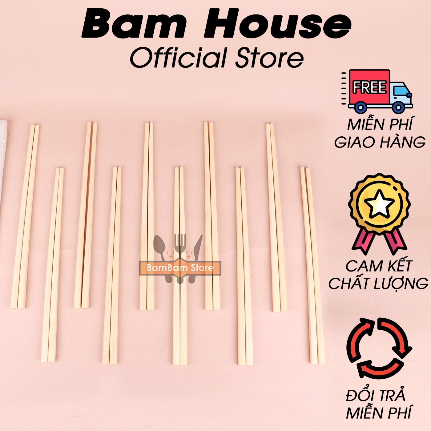 BỘ 10 ĐÔI ĐŨA GỖ MÀU BE DT01