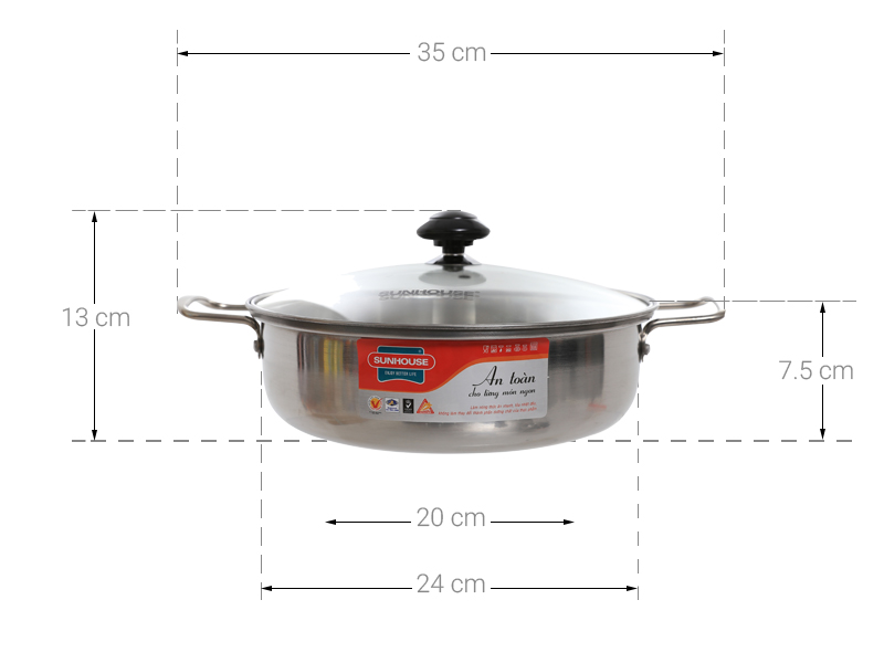 NỒI LẨU INOX SUNHOUSE SHL-24