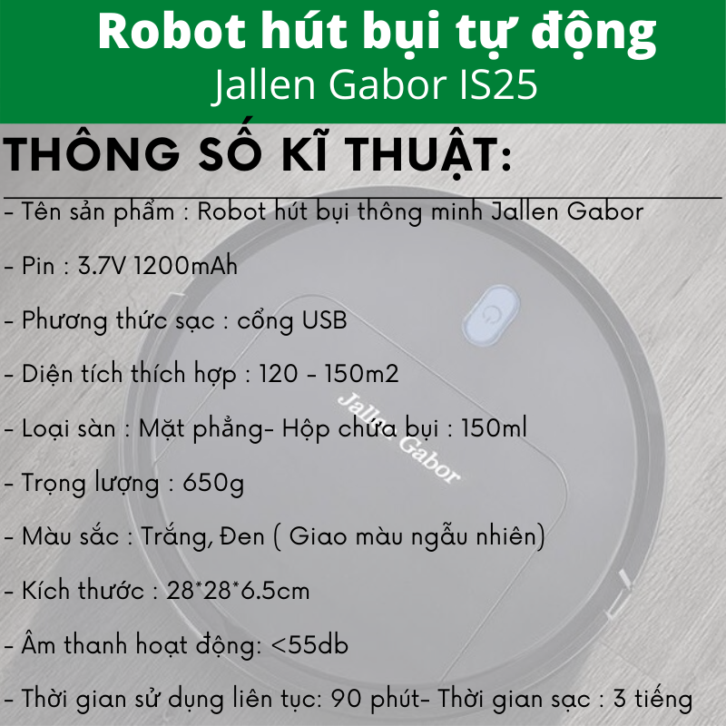 ROBOT HÚT BỤI JALLEN GABOR IS25