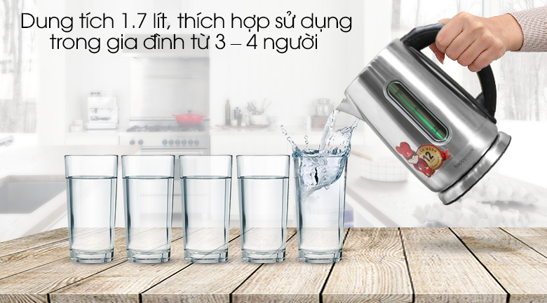 Ấm Siêu Tốc Happy Cook HEK-170D (1.7L)