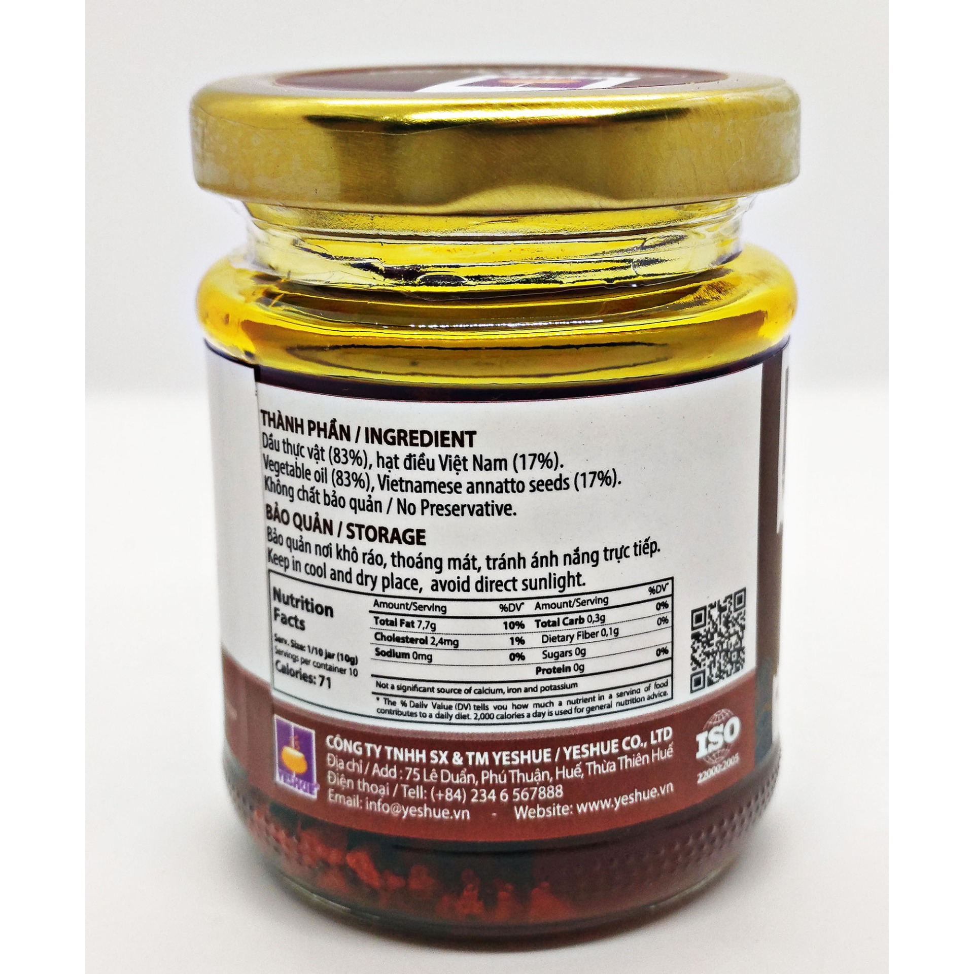 DẦU ĐIỀU PHI YESHUE 100g