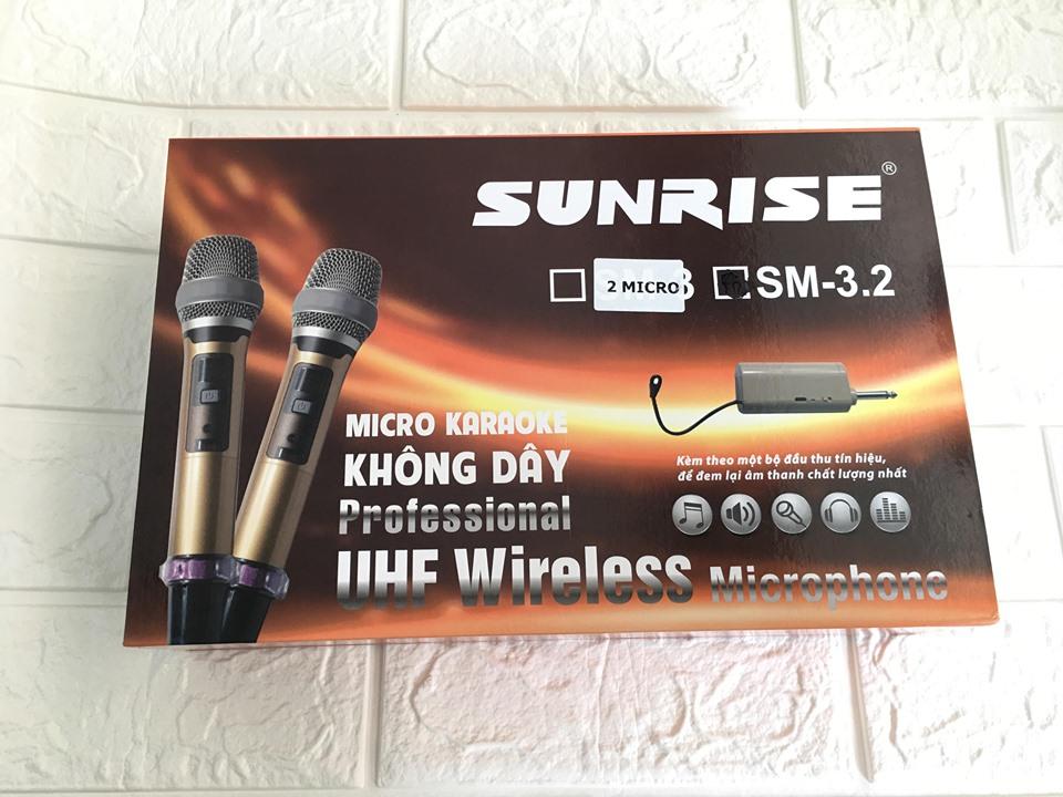 Micro không dây sunrise SM-3 loại 2 mic
