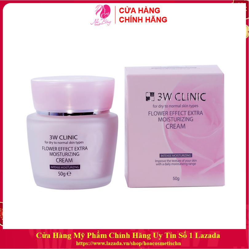 Kem Dưỡng Chống Lão Hóa 3W Clinic Flower Effect Extra Moisturizing Cream 50ml