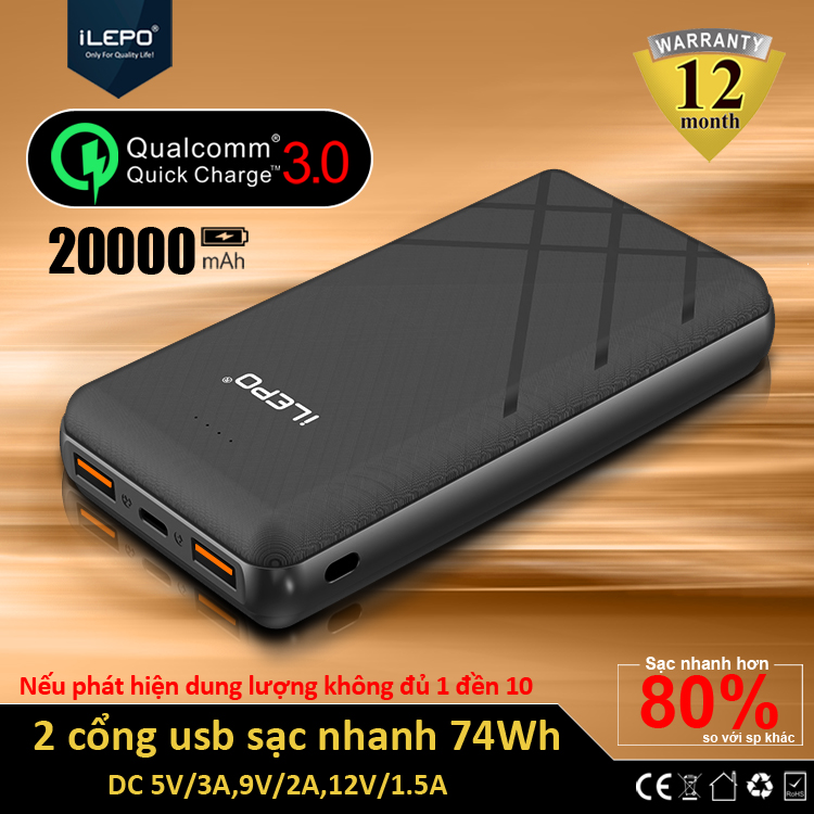 Sạc dự phòng ILEPO IL2017K 20000mAh