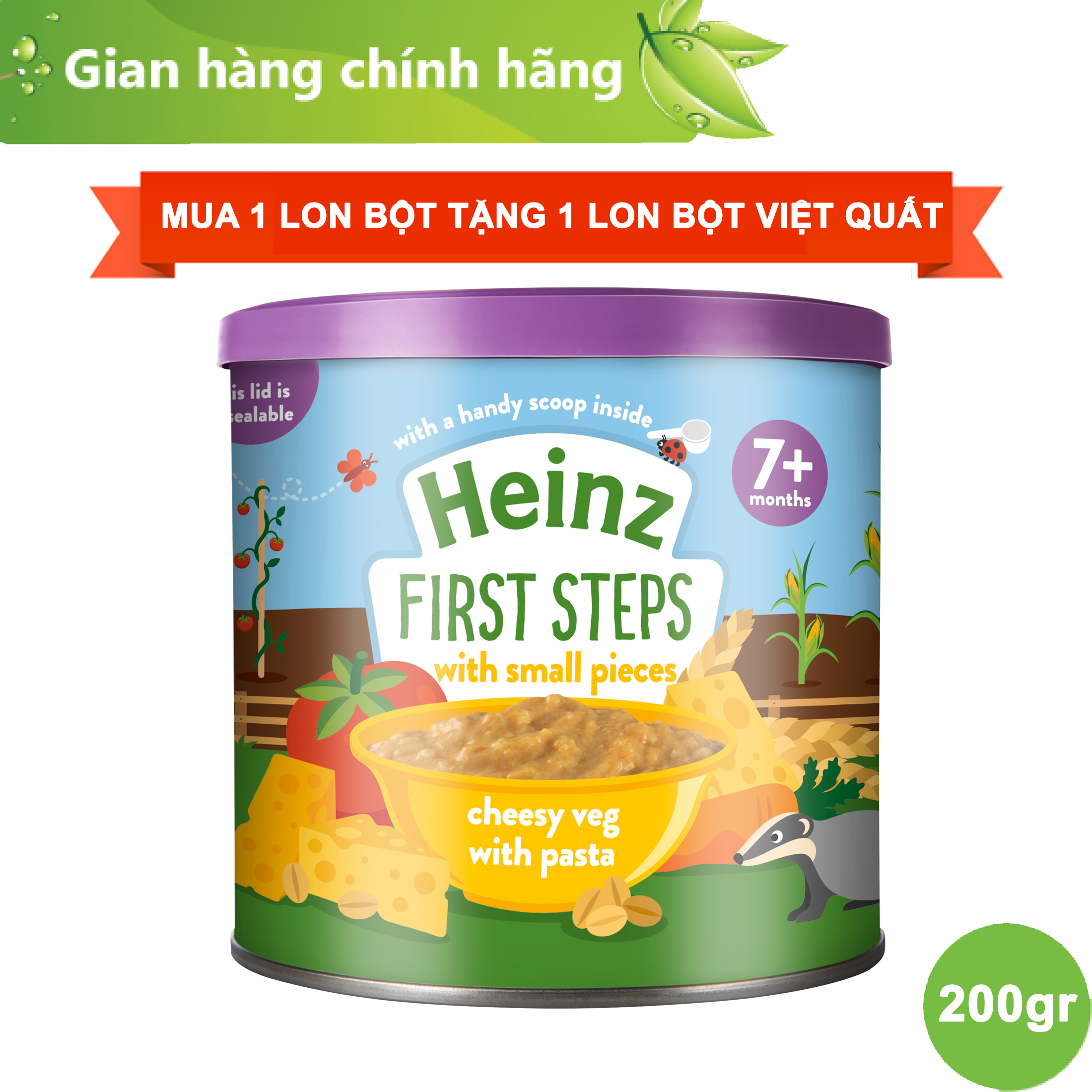 Bột ăn dặm Heinz - Mỳ Ý rau củ phô mai 7 m+