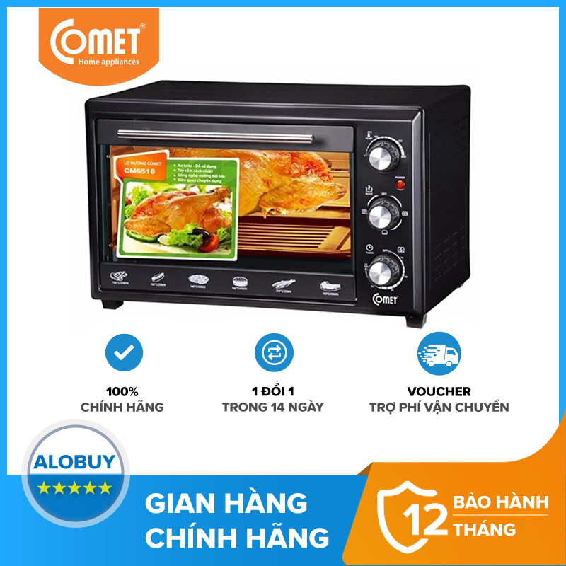 Lò nướng đa năng Comet CM6518B - Màu đen