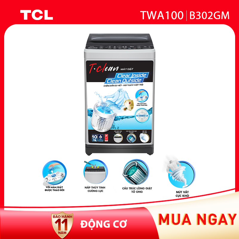 Máy giặt TCL 10 Kg TWA100-B302GM