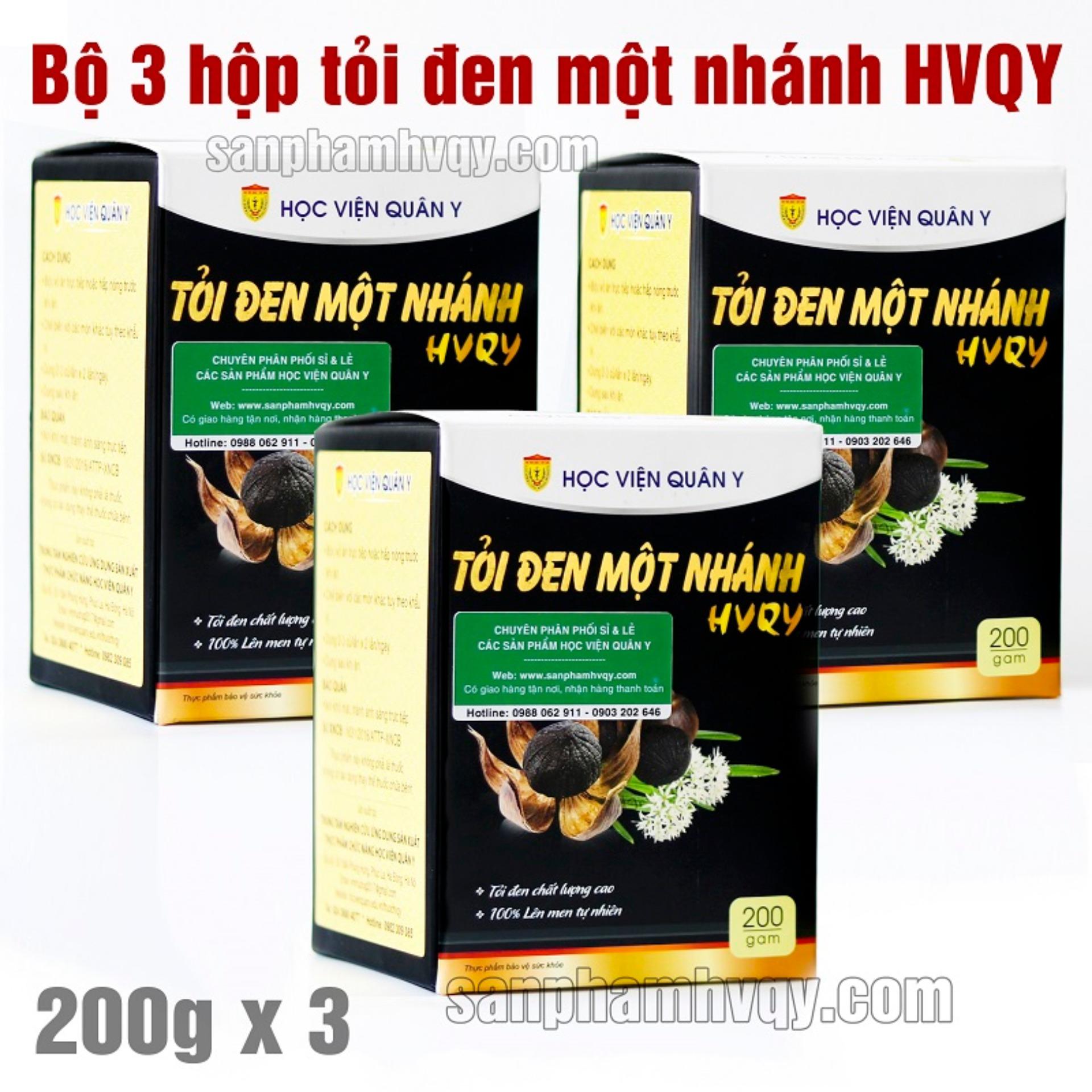 Tỏi Đen Cô Đơn Học Viện Quân Y 200g combo 3 hộp