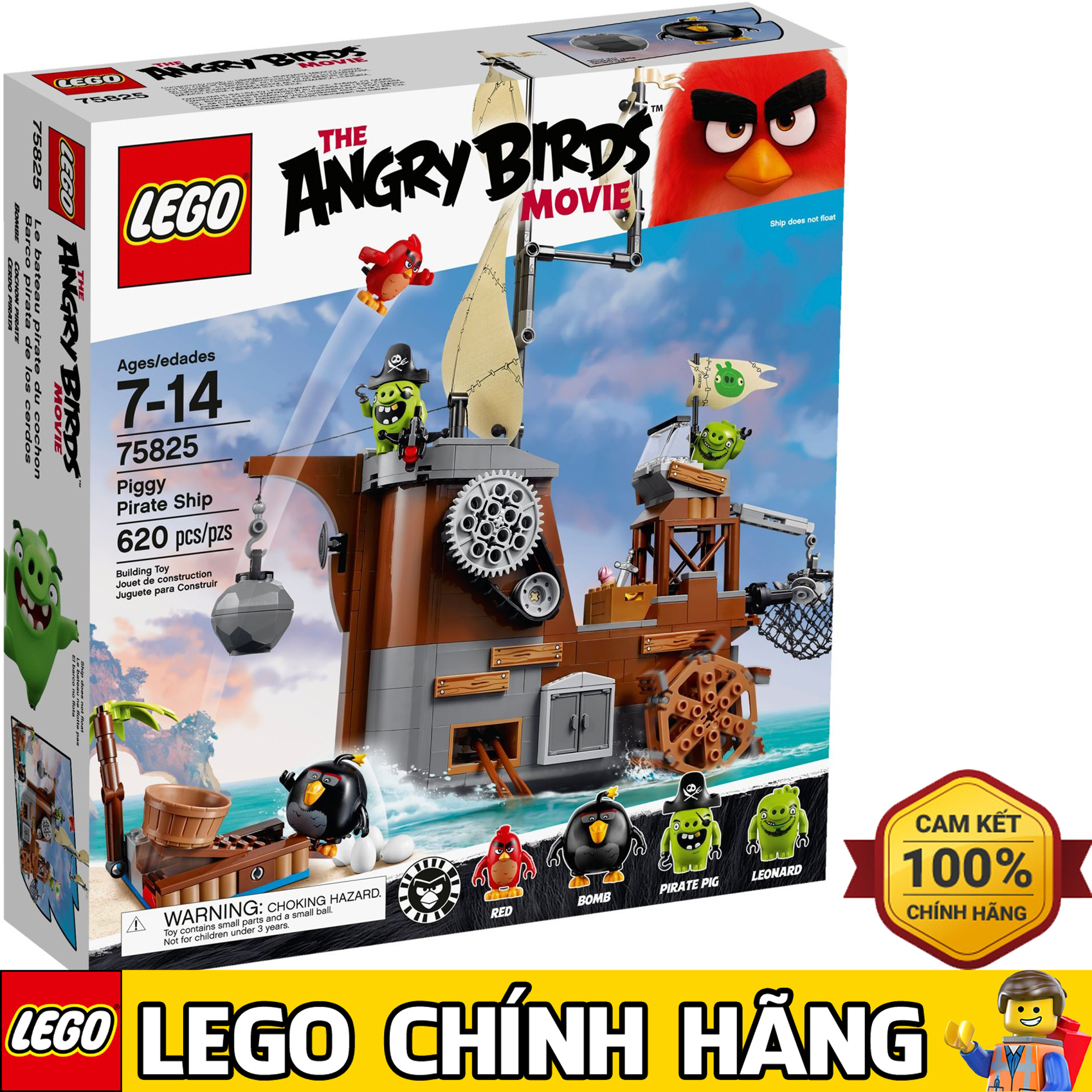 Mô Hình LEGO Angry Birds 75825 - Tàu Cướp Biển Của Siêu Trộm
