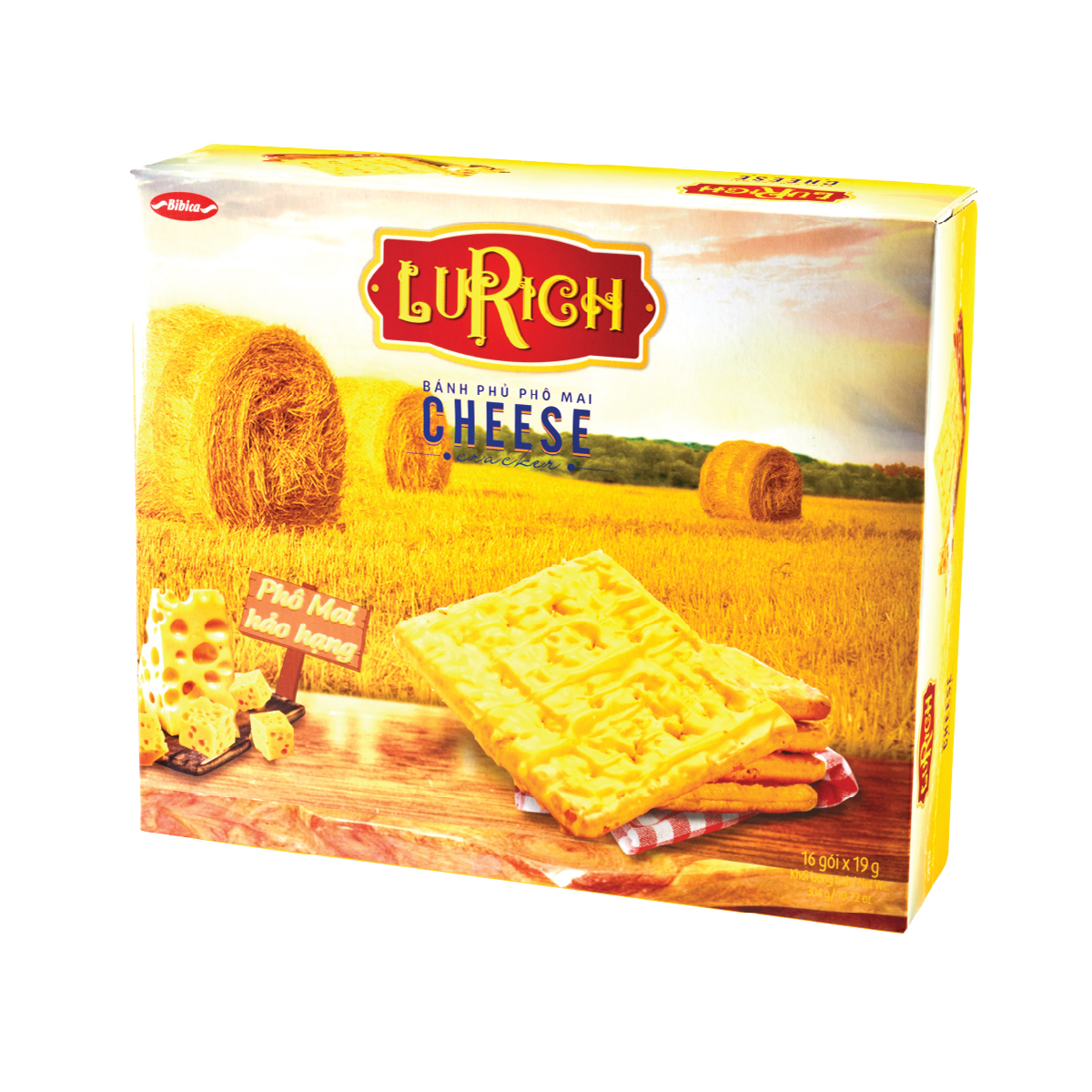 Bánh cracker phủ phô mai Lurich hộp 304g