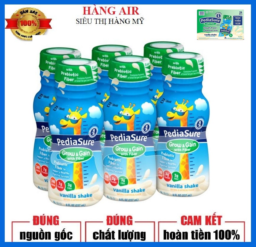 Sữa nước Pediasure Grow & Gain with Fiber 237ml combo 6 chai