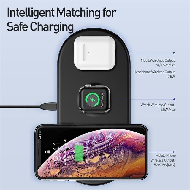 Sạc nhanh không dây Baseus WX3IN1