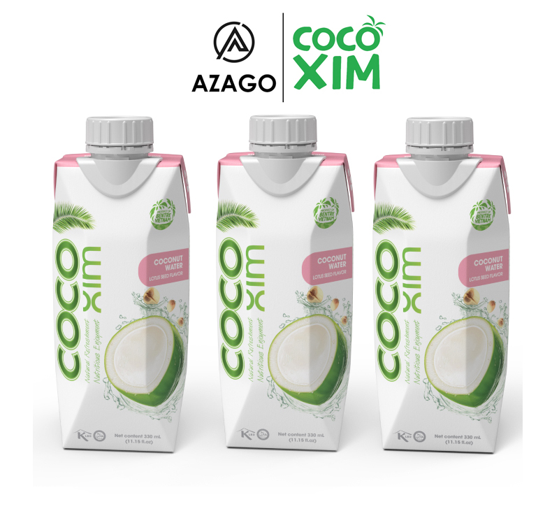 Nước Dừa Xiêm Sen Cocoxim 330ml combo 3 hộp