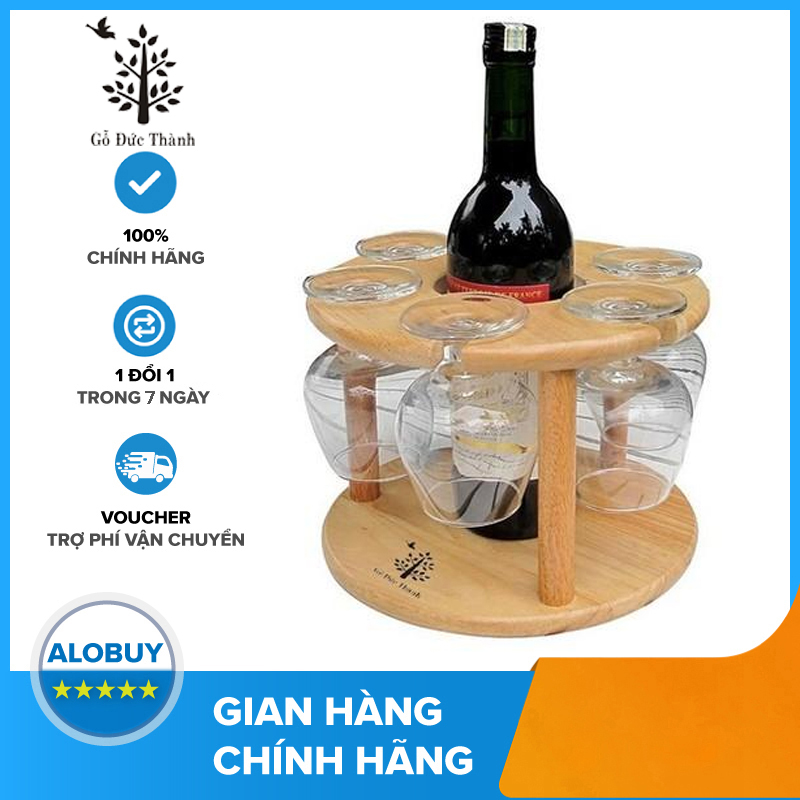 KỆ ĐỰNG LY VÀ CHAI GỖ ĐỨC THÀNH 27041