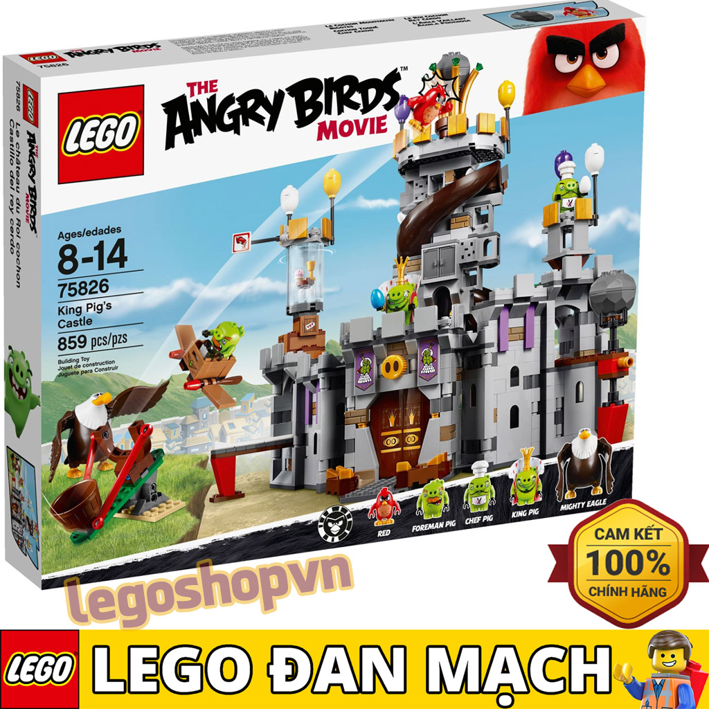 Mô Hình LEGO Angry Birds 75826 - Pháo Đài Của Vua Lợn
