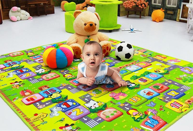 Thảm chơi cho bé xốp maboxi 2 mặt cao cấp công nghệ Hàn Quốc chống nóng chống trơn trượt và chống nước 1m8 x 2m