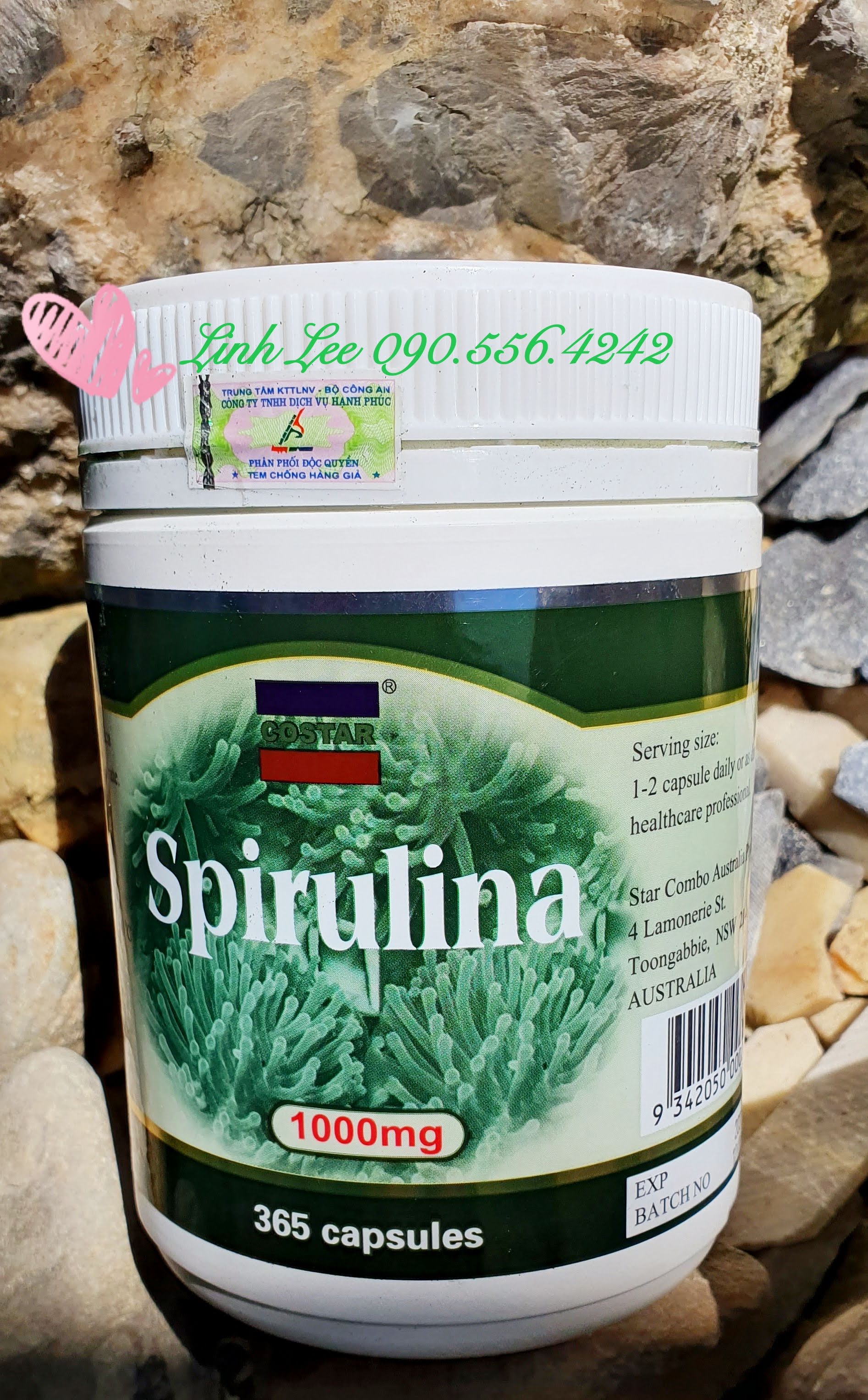 Viên Uống Tảo Xanh Costar Spirulina 1000MG
