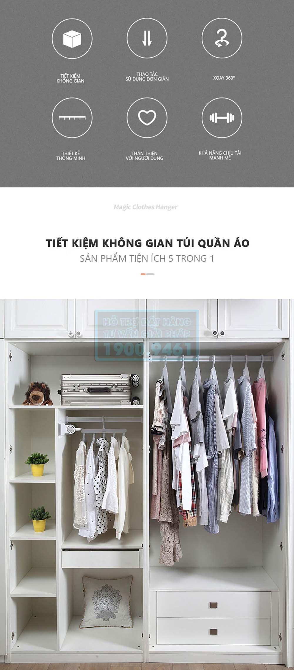 MÓC TREO QUẦN ÁO 5IN1 ECOCO E9343