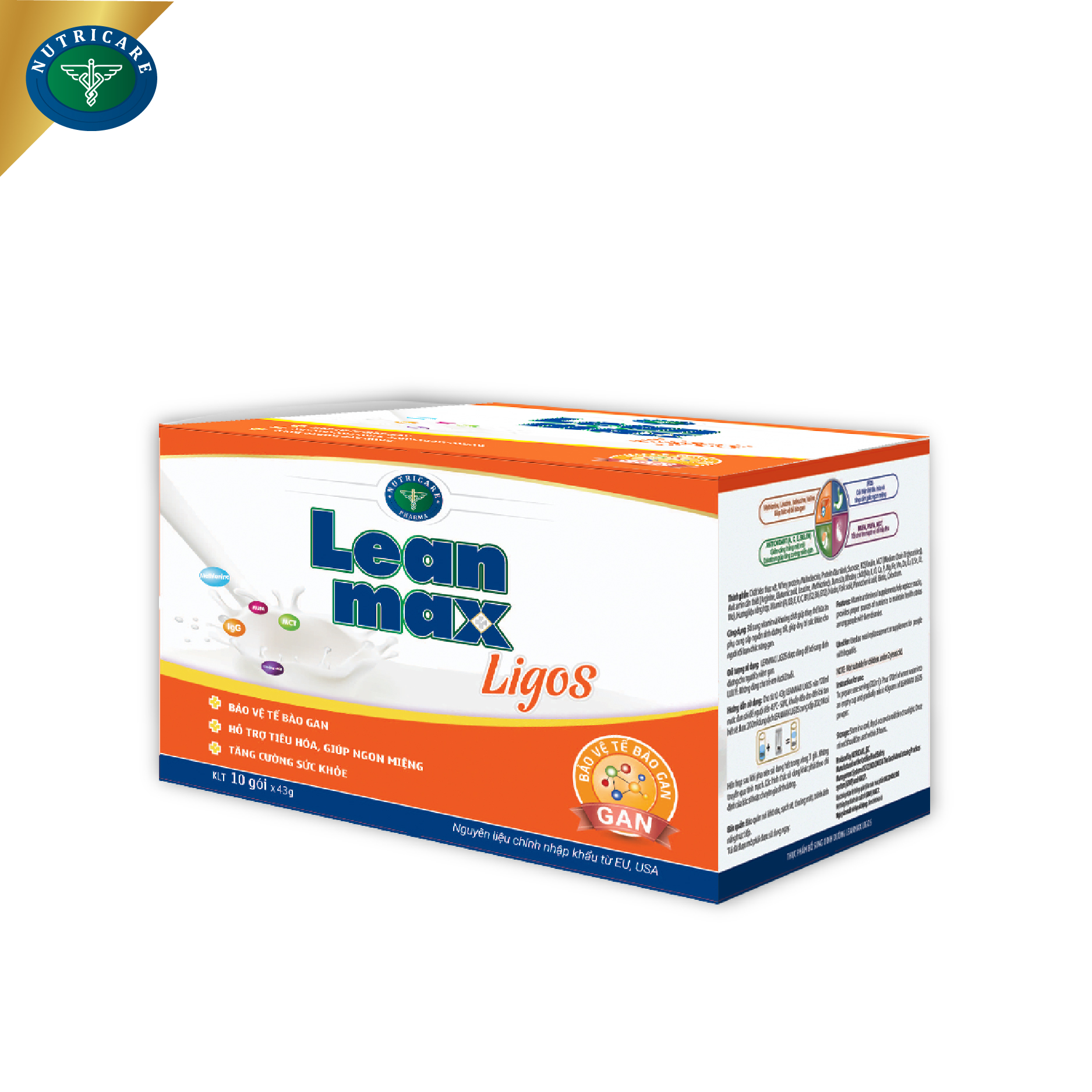 Sữa Lean Max Ligos - 900g, bảo vệ tế bào gan