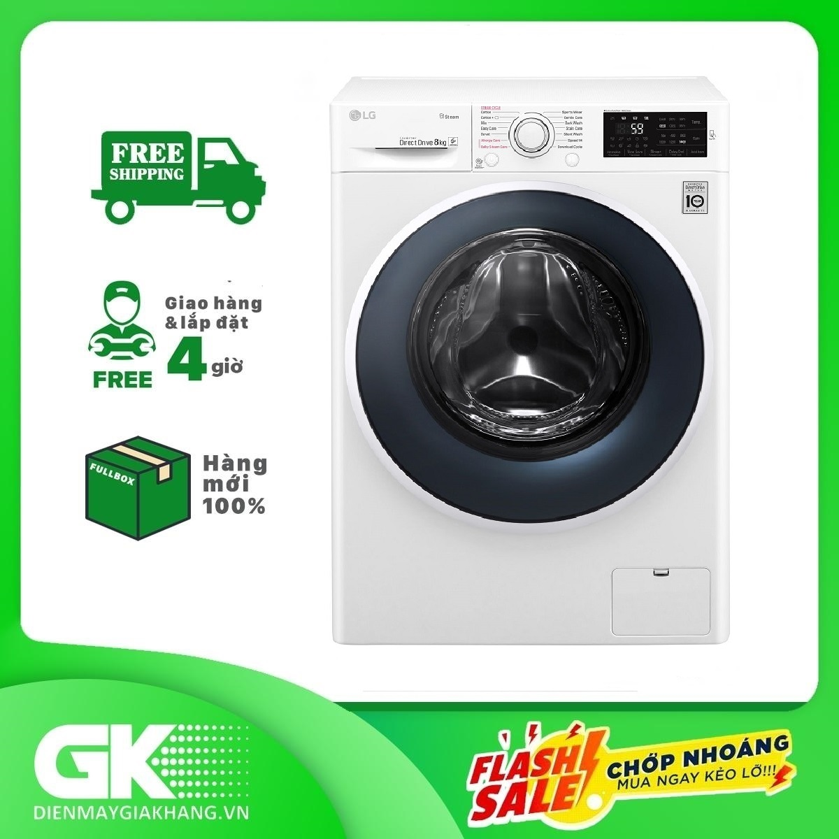 Máy giặt sấy LG FC1408D4W 8/5kg