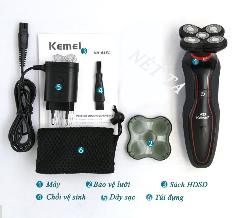 Máy cạo râu 5D Kemei KM6181