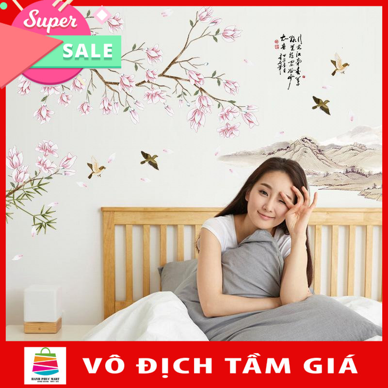 Decal cành hoa đào SK9286