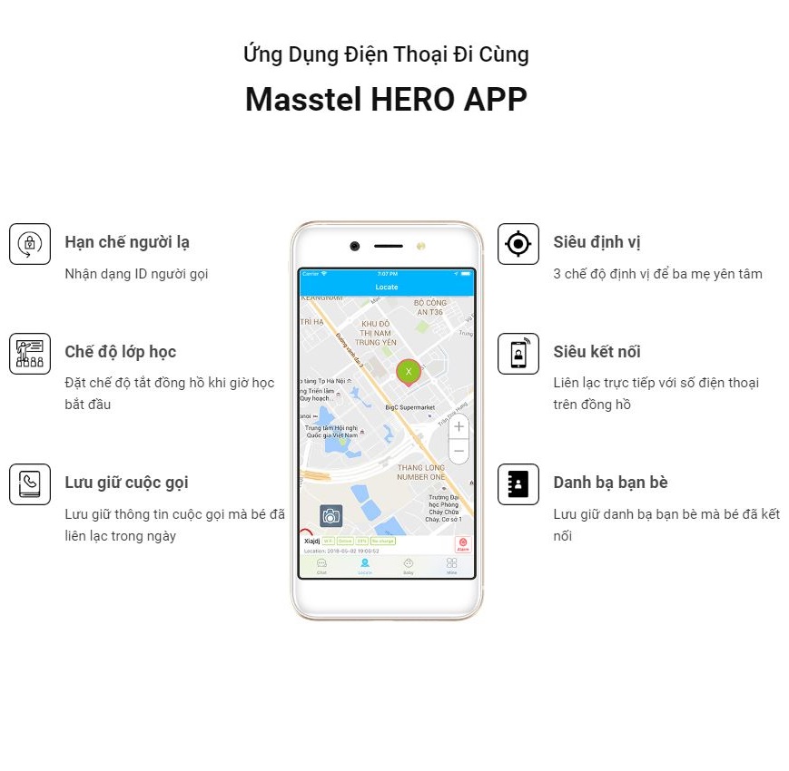 Đồng hồ định vị trẻ em Masstel Smart Hero 2