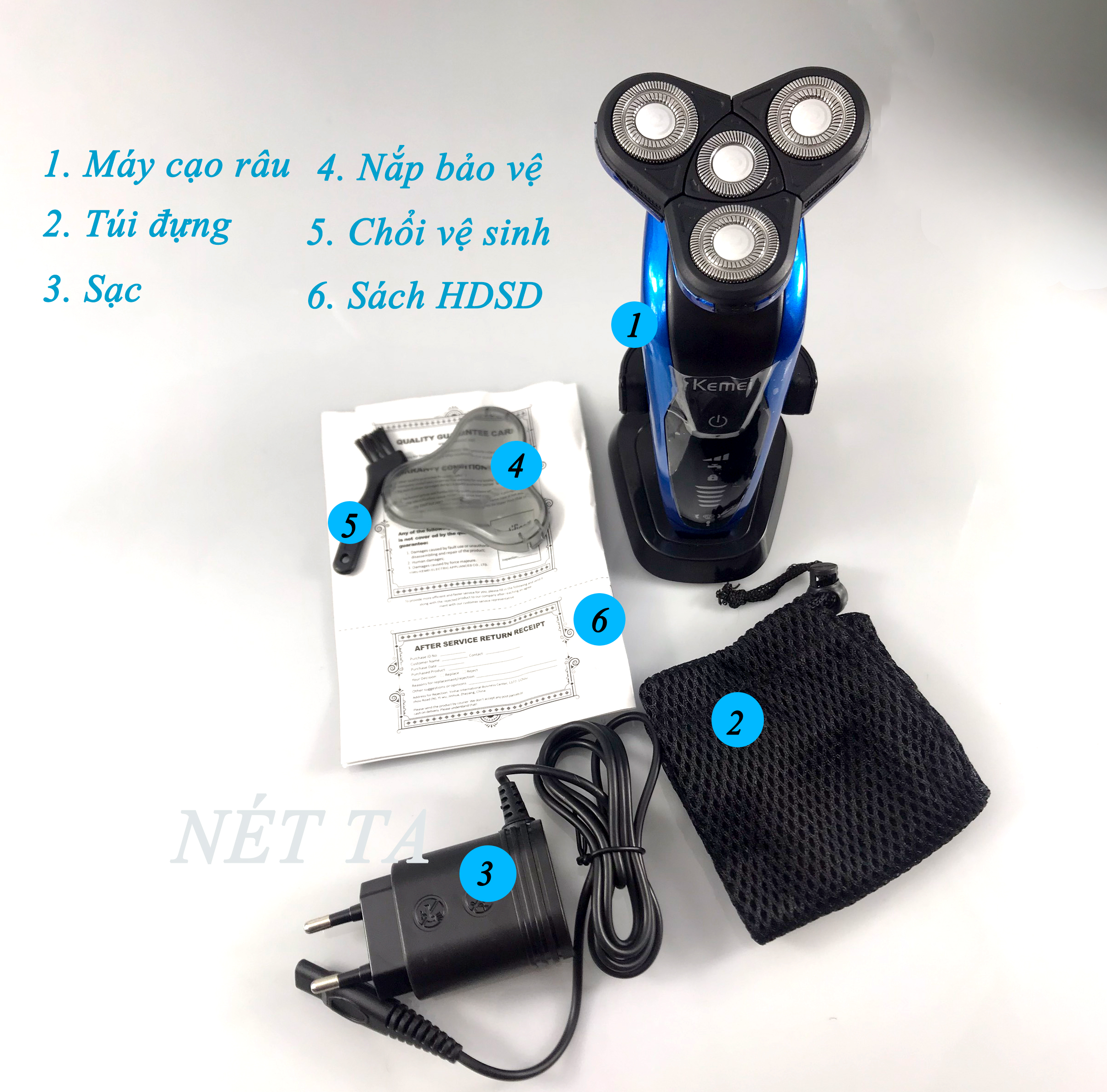 Máy cạo râu cao cấp Kemei KM-58890