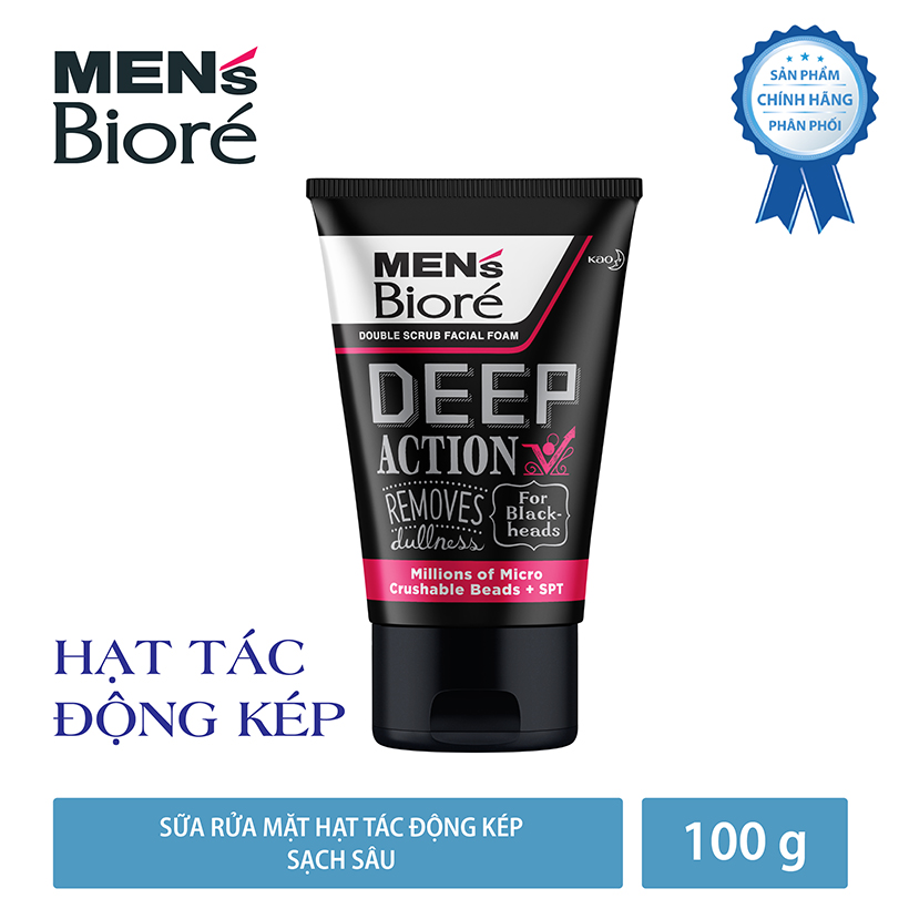 Sữa rửa mặt cho nam BIORÉ tác động kép sạch sâu 100g