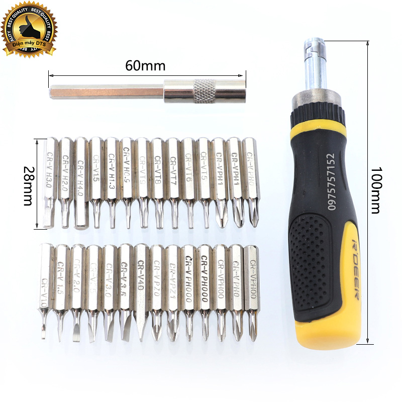 BỘ TUA VÍT 30 CHI TIẾT R'DEER RT-1630