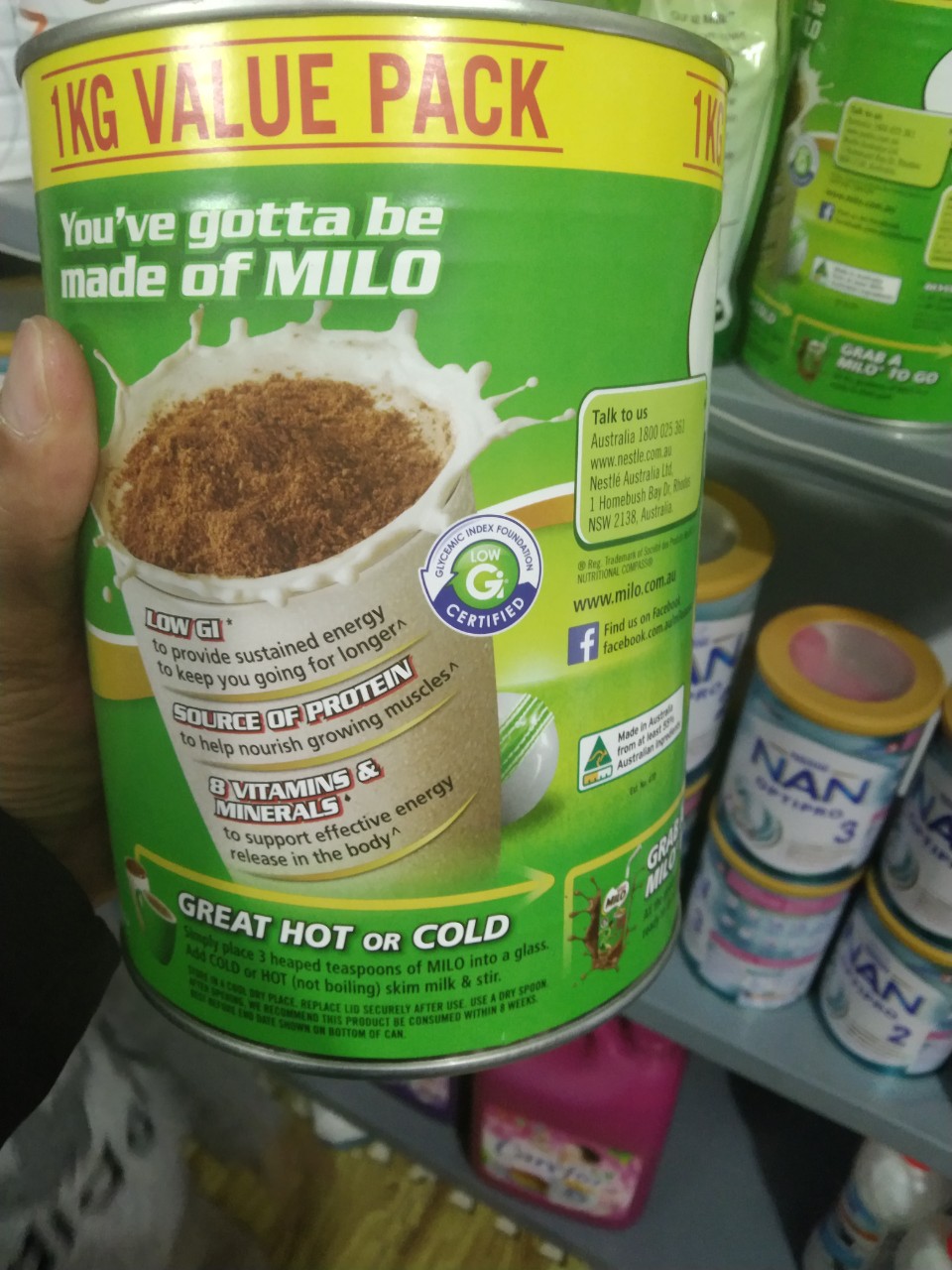 sữa milo úc